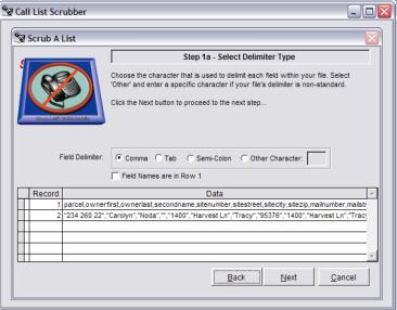 Step 1a - Select Delimiter Type