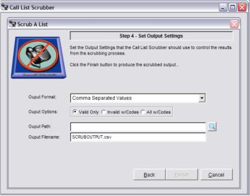 Step 4 - Set Output Settings